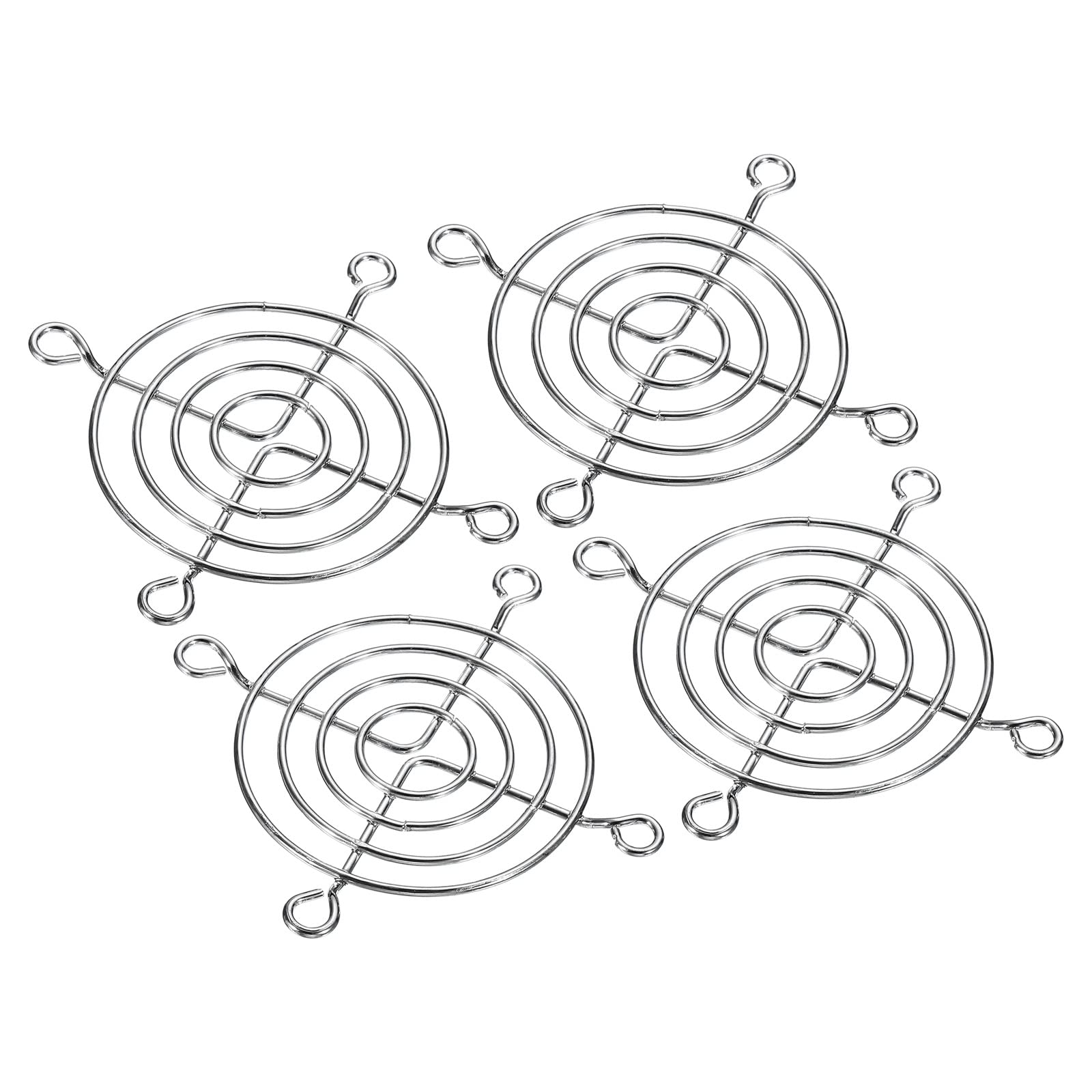 PATIKIL 60mm Fan Finger Grill, 4 Pack Metal Grill Protector Guard for 60X60mm Fan Protective Cover DIY, Silver