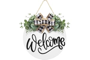 ASOULIN Welcome Sign for Front Door Decor Christmas Wreaths Christmas Decoration Indoor Outdoor Farmhouse Welcome Wreath Hangers for Front Door - Holiday Decor Christmas Decor Housewarming Gift