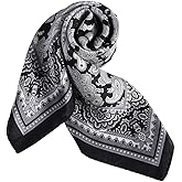 ANDANTINO 100% Mulberry Silk Scarf -21” Lightweight Square Neckerchief – Breathable Digital Printed Scarves with Gift Packed