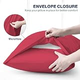 DN Collection Pillow Cases 2 Pack 50x75cm Red Microfiber OEKO-TEX view 4