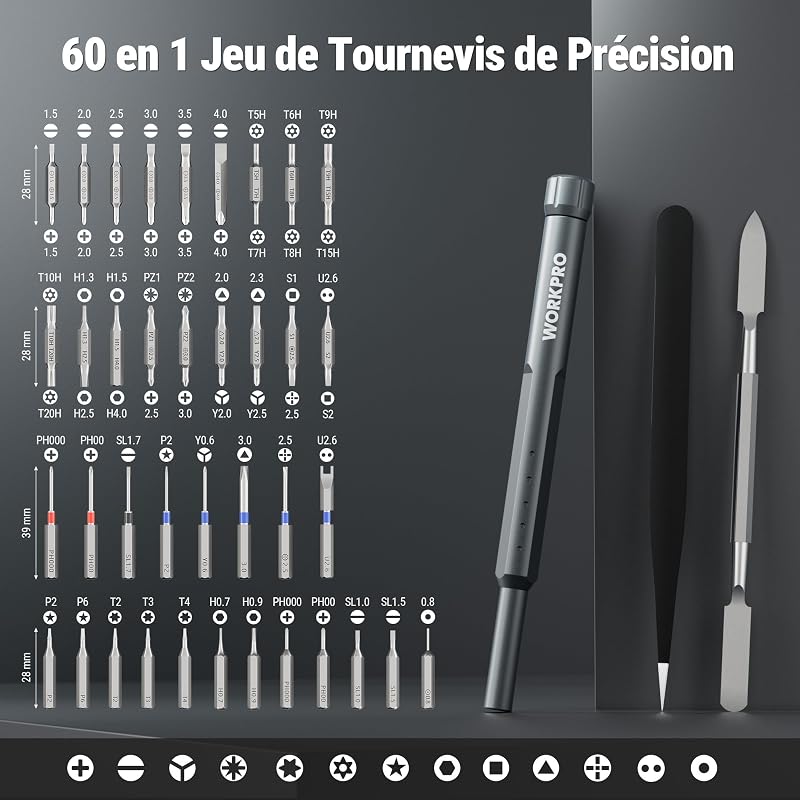 60 en 1 Tournevis de Précision Portable