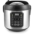 AROMA Professional Digital Rice Cooker, 10-Cup (Uncooked) / 20-Cup (Cooked), Multicooker, Slow Cooker, Steamer, Oatmeal Cooker, Egg Cooker, STS, 5 Qt, Black, ARC-5200SB