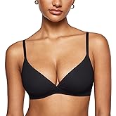 INLYRIC Women's Inbarely Triangle Bralette Comfortable Unlined V Neck Wireless Smoothing Bra Top Stretch
