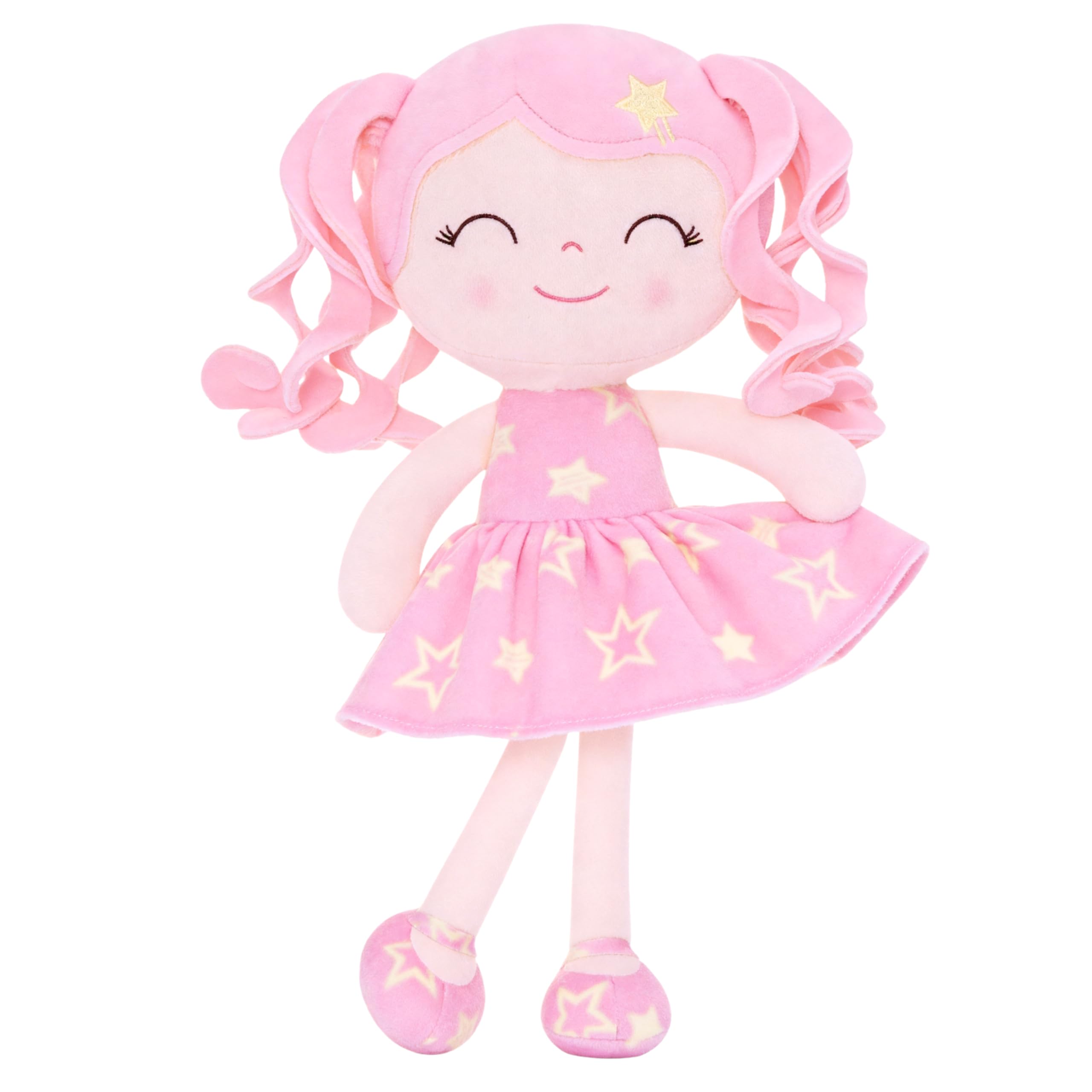 Gloveleya Baby Doll Girl Gift – Soft Plush Princess Doll with Pink Star Dress, Snuggly First Baby Doll for Girls, Stuffed Animal Plush Toy for Toddlers, Birthday Gift, Christmas Galaxy Series Image