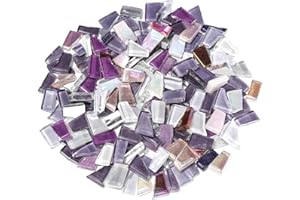 ZWCT Purple Mixed Irregular Mosaic Glass Pieces, 300 Grams Mosaic DIY Set Adult Mosaic Set, Mosaic Crafts Mosaic Making Supplies