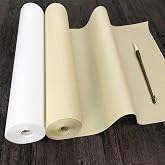 Xuan Rice Paper 14inx27yd Mulberry Calligraphy Sumi-e Decoupage White | Chinese handmade art roll, smooth durable, for painting, printing&amp;crafts; moistureproof tube keep flat ideal gift for all.
