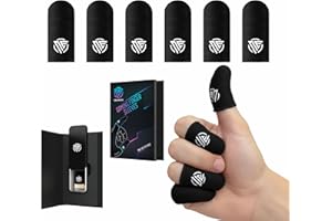 Nexus Elite Gaming Finger Sleeves 6-Pcs,Ultra-Thin Carbon Fiber,Anti-Sweat & Anti-Slip,Universal for all Phones & Tablets