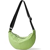 MUHUASHI Nylon Crossbody Bag For Women Men Casual Lightweight Crescent Shoulder Hobo Purse With Wide Adjustable Strap