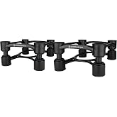 IsoAcoustics Aperta Series Isolation Speaker Stands with Tilt Adjustment: Aperta200 (7.8" x 10") Black Pair