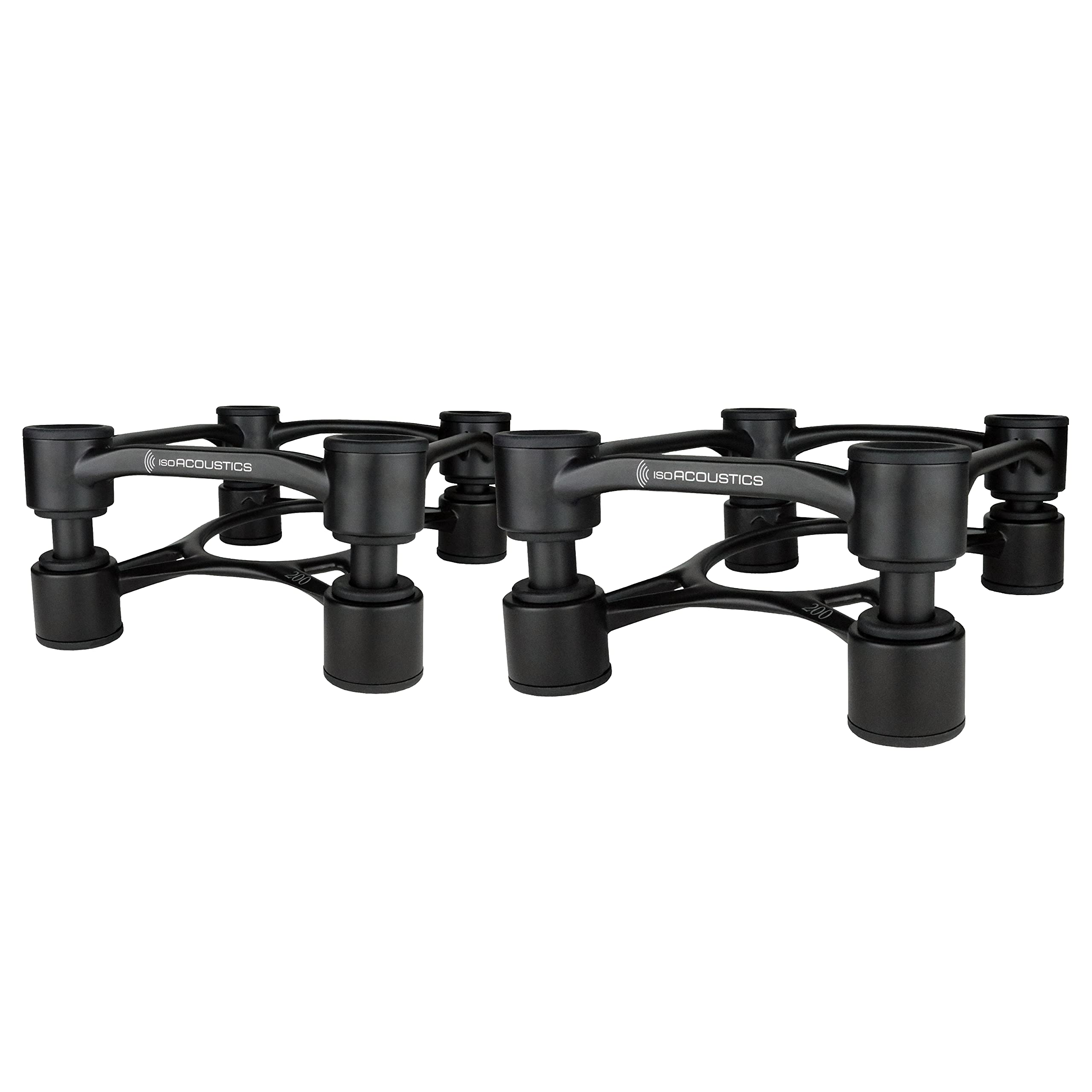 IsoAcoustics Aperta Series Isolation Speaker Stands with Tilt Adjustment: Aperta200 (20 x 25.4 cm) Black Pair