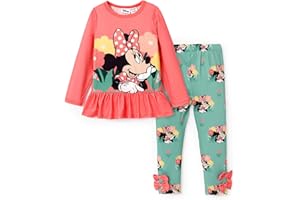 Disney Minnie Mouse Frozen Princess Marvel Toddler Girls Clothes Long Sleeve Sweatshirt + Leggings 2pcs Outfits Set 2-6Y