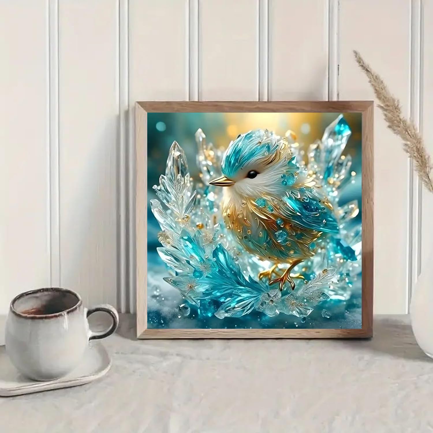ZHUDENGXJL Birds Diamond Art Kits for Adults,5D Diamond Painting Kits for Adults Beginners,DIY Full Drill Blue Flower Diamond Dots with Gem Art for Birds Home Wall Decor 12 X 12 Inch