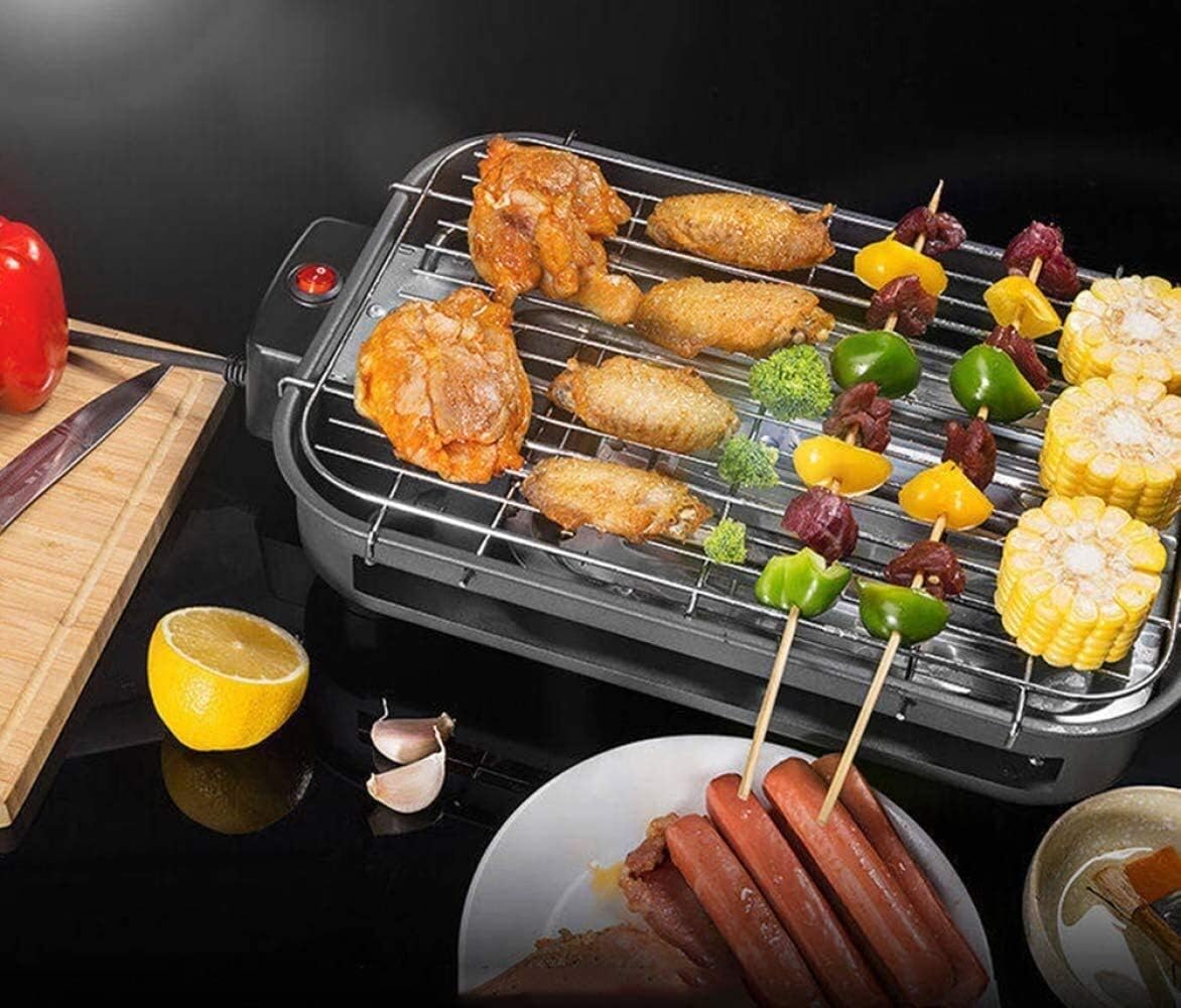 review Indoor Electric Barbecue Grill Korean Smokefree BBQ Table Ith Adjustable Temperature 1300w High Power for Home Outdoor Courtyard Dinner YZPDD