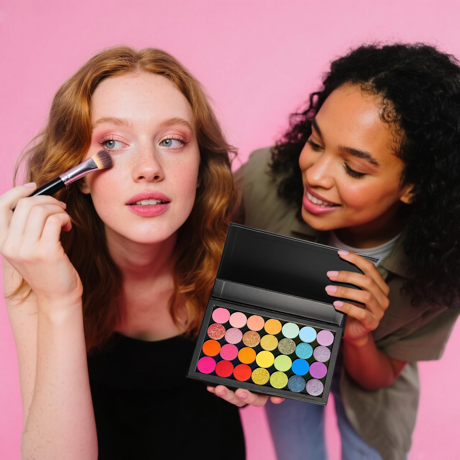 SZDYM 4-Layer Magnetic Makeup Palette Empty, Large Depotting Makeup Palette for Eyeshadow, Blush Powder, Lipstick