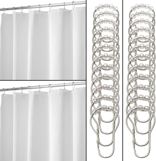 InterDesign York HotelStyle Cotton Blend Shower Curtain 72" x 72" with