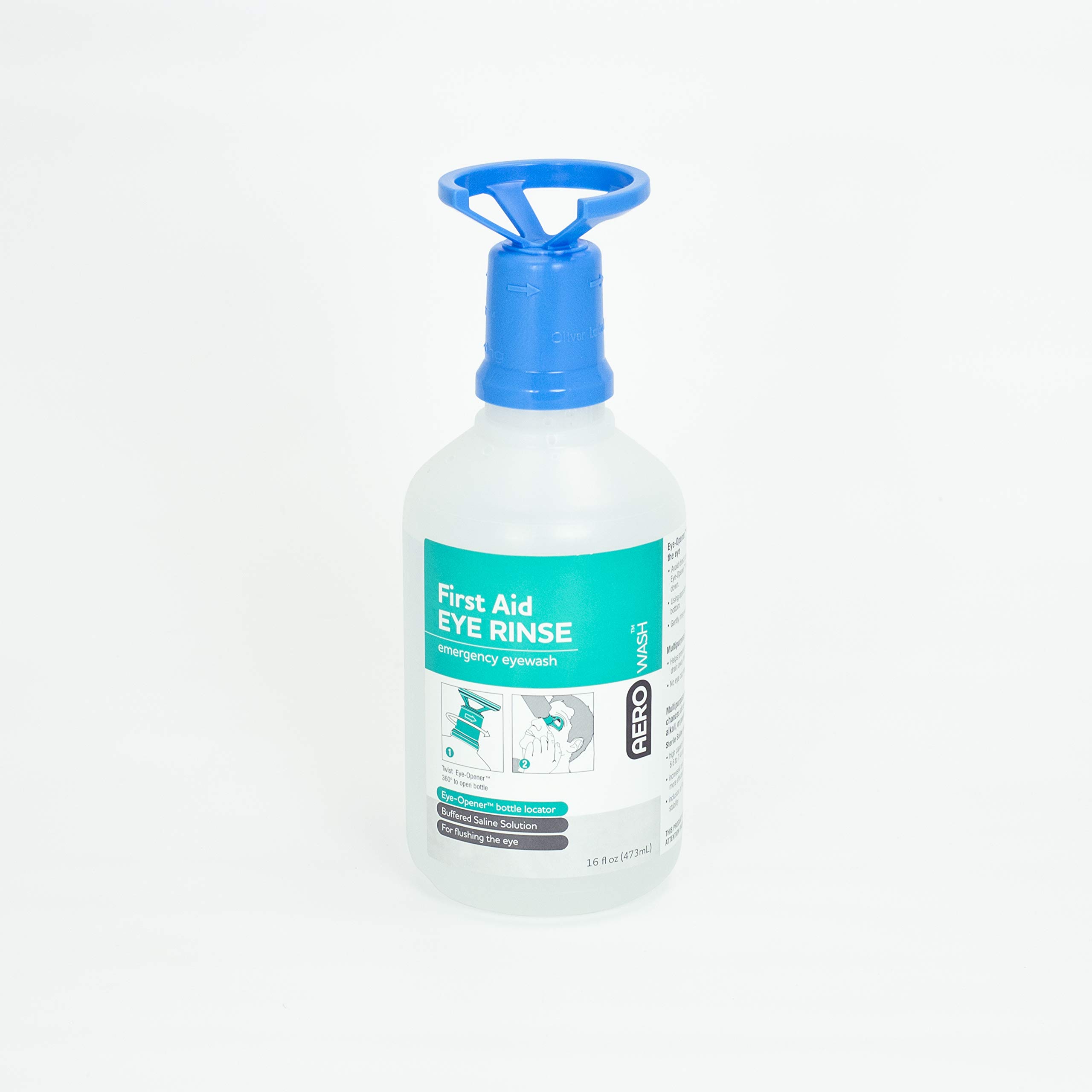Aero Eye Wash Safety Solution; Buffered PH Neutralizing, 16oz With Eye