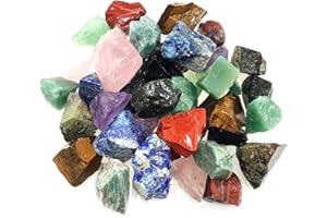 UFEEL 3 LB Bulk Rough Stone Mix Large 1" Natural Raw Crystals for Tumbling Cabbing Polishing Wire Wrapping
