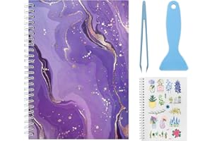 DHATMYC Reusable Sticker Book Collecting Album A5 Size 80 Sheets Sticker Collection Storage Book for Adults Release Paper Sticker Saver Holder Book with Tools (Purple)