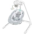 Ingenuity InLighten Soothing Swing - Swivel Infant Seat, Soothing Sounds, Lightweight Mesh - Dakota