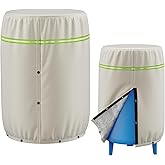 COSHNIBI Round Well Pressure Tank Cover (5°F),Thickened 3 Layers Water Well Tank Covers Insulated for Winter Freeze Proof,Round Well Pump Cover with Reflective Strips,20"Dia x 34"H