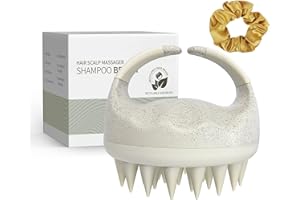 Sndyi Soft Silicone Scalp Massager for Dandruff Removal and Hair Growth - Wet Dry Scalp Exfoliator Brush for Scalp Care - Beige