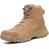 Hogent Steel Toe Boots for Men Lightweight Comfortable Work Boots with Air Cushion Puncture Proof Safety Shoes for men Industrial Construction Warehouse Work
