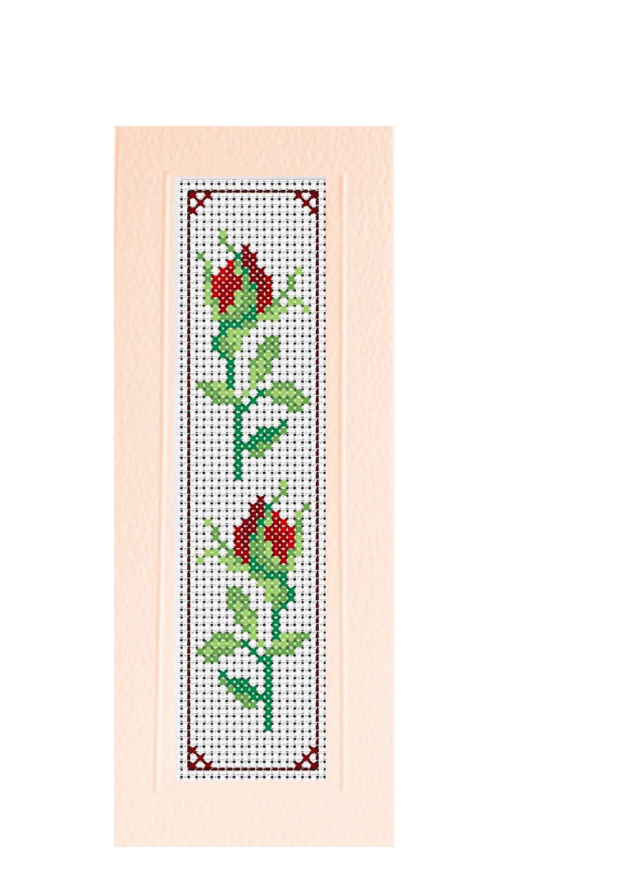 Daisy Hill DesignsCross stitch Bookmark Kit, Red Roses in a cream bookmark