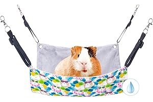 BESNEW Enlarged Guinea Pig Hammock,Summer Guinea Pig Cage Accessories Ferret Rat Waterproof Hanging Hammock for Small Animals Hiding Sleeping,Adjustable Length 13.8x13.8 in
