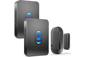 DAYTECH Door Chime, Wireless Door Chimes When Opens, Volume Adjustable Entry Alert Buzzer with 2 Ringer Modes for Business Ho