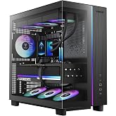 Gamdias Atlas M4 Mid-Tower Gaming PC Case, Mini-ITX, Micro-ATX, and ATX, 4x120mm PWM ARGB Fans, Adjustable Angle Lower Fan Mount, Front-Mounted PSU Design, Modular Tool Free