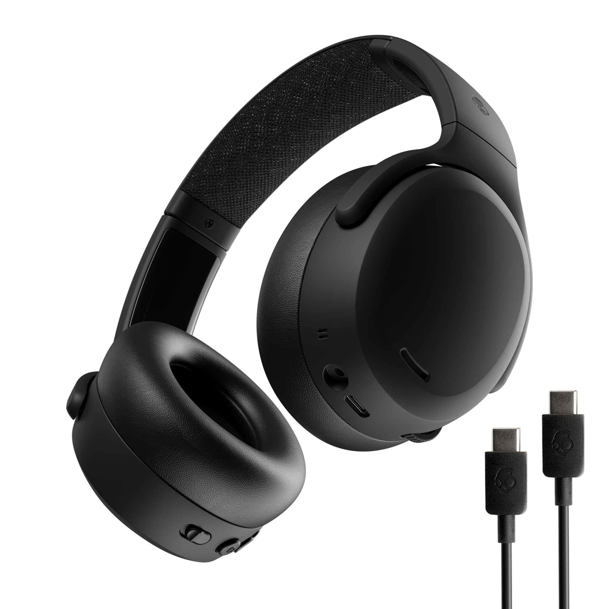 Photo 1 of Skullcandy Crusher ANC 2 Wireless Over-Ear Bluetooth Headphones with Extra USB-C Charging Cable, Multi-Sensory Bass, Active Noise Cancelling, 60 Hours Battery, Microphone iPhone Android - True Black