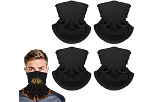 Fivali Winter Neck Warmer Gaiter: 4 Pack Windproof Face Cover Cold Weather Protection for Men Women Fleece Scarf for Skiing
