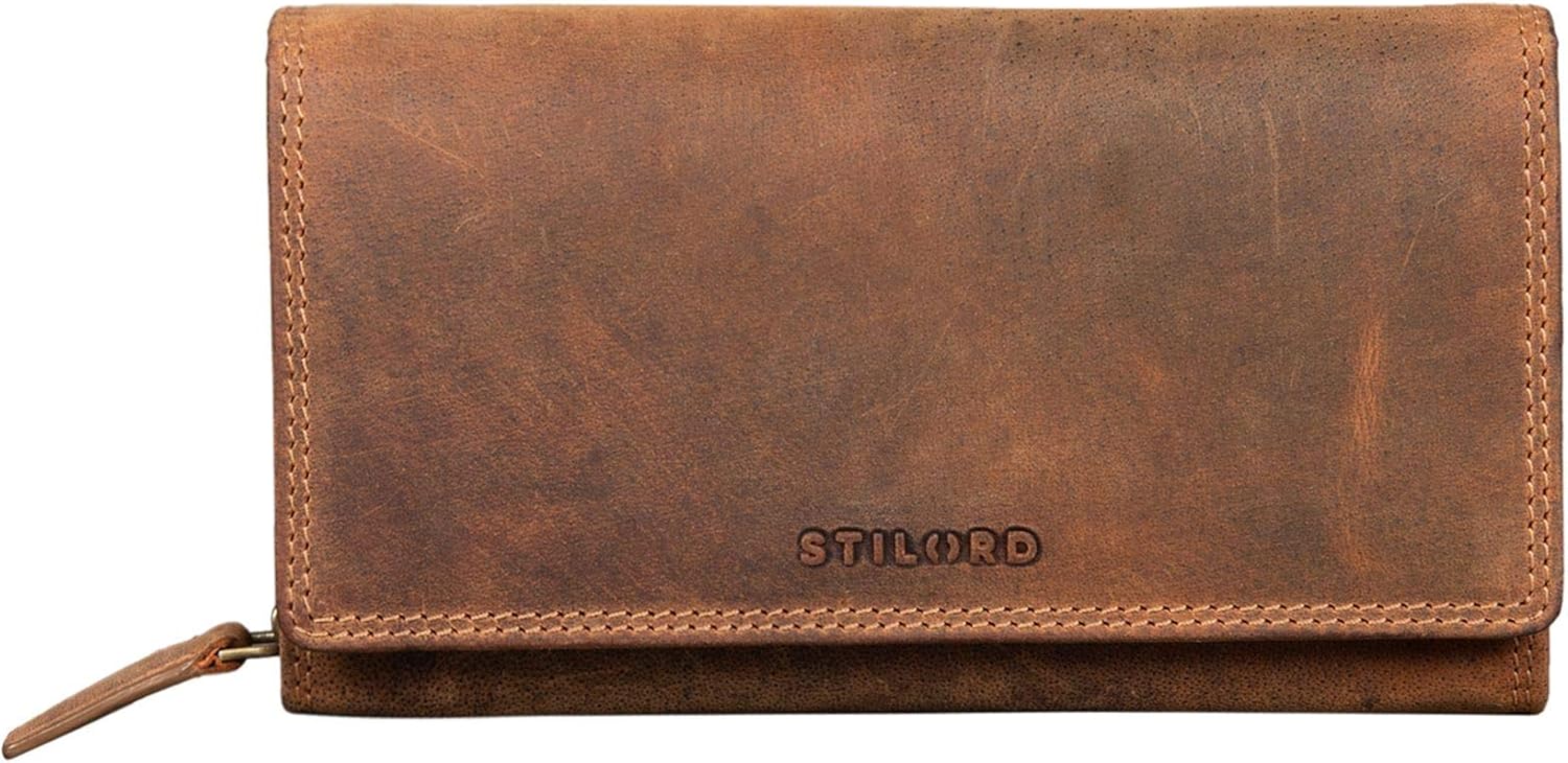 STILORD 'Ellen' RFID Wallet Ladies Leather Vintage Leather Purse for Women with NFC Protection Purses with Zipper in Gift Box Genuine Leather - Image 4