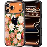 YOYORI for iPhone 17 Pro Case - [6.6 ft Military-Grade Drop Protection] [Anti-Peel Technology] Clear Black TPU Bumper Case with Cute Design (Cat and Flower)
