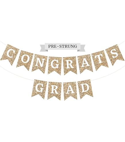 Unique Abschluss-Banner „Congrats Grad“ 1,37 M – Silber/schwarzes Banner Für Schulabschluss-Partys