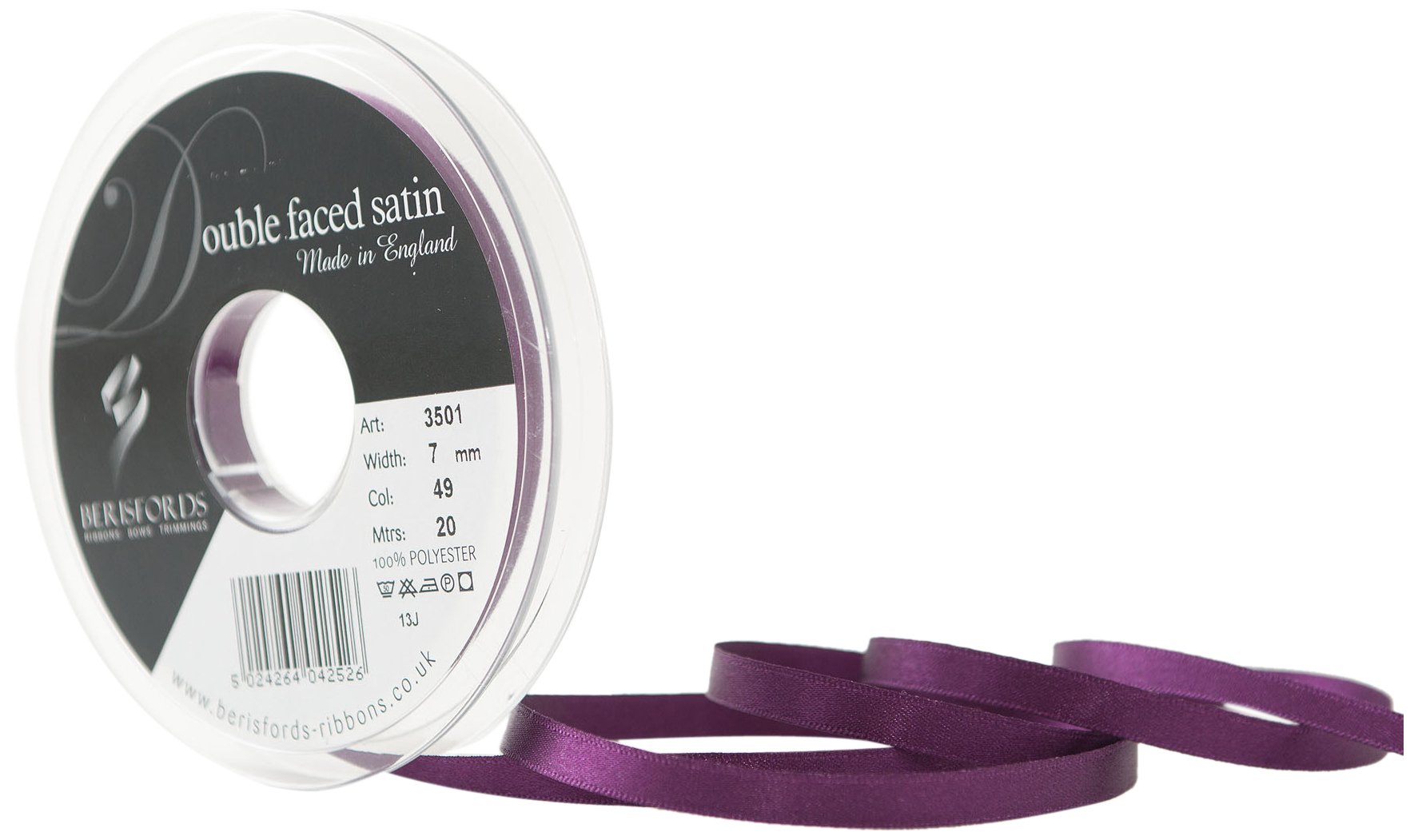 Berisfords Ribbon, Plum, 20 m