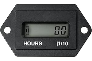 RileyFine DC 4.5-90V Digital Hour Meter Resttable Hour Gauge for Small Engine Snowmobile Auto Boat Lawn Tractor Pump Air Comp