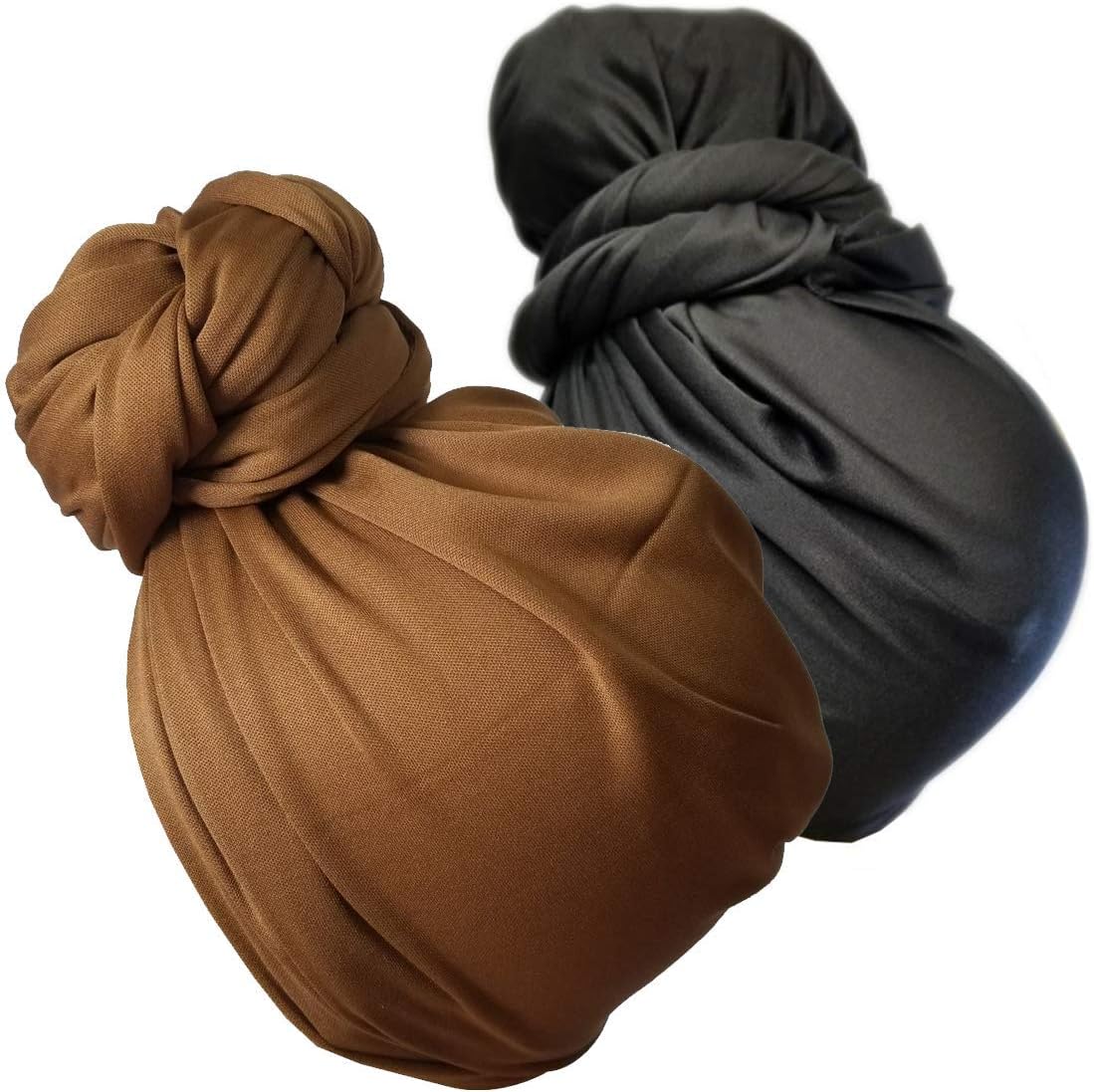 HIHIBEAUTY Stretch Head Wrap Scarf Head Wrap for women Turban Wrap Stretch Jersey Long Turban Head Wrap Tie 1 or 2