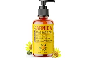 Seven Minerals Arnica Sore Muscle Massage Oil for Massage Therapy - 4 oz - Ideal for Professional or at-Home Body Massage.