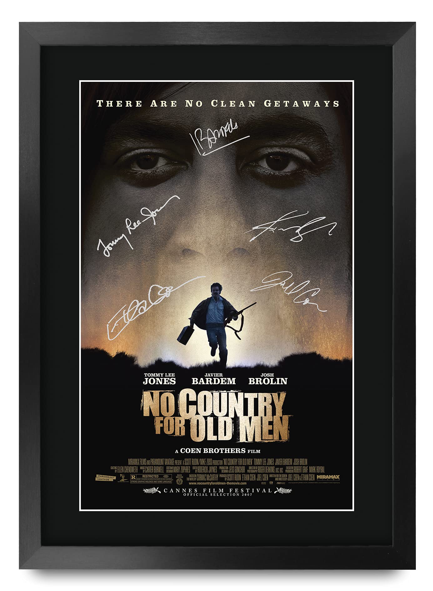 HWC Trading FR A3 No Country for Old Men Gifts Printed Poster Signed Autograph Picture for Movie Memorabilia Fans - A3 Framed