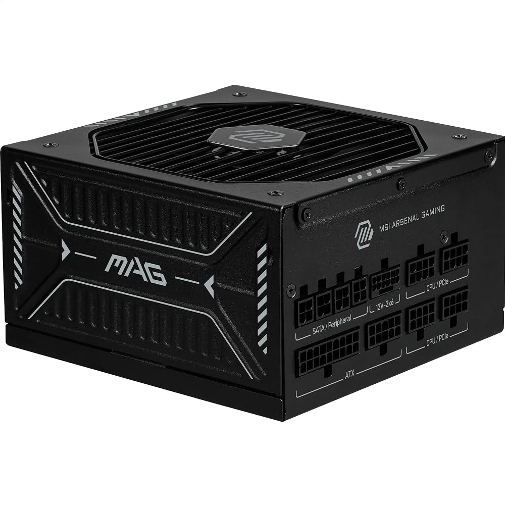 MSI MAG A1000GLS 1000W PSU PCIe 5.1 ATX 3.1 Gold 12V Native 2x6