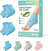 Welnove Moisturizing Heel Socks 2 Pairs Aloe Gel Lining Foot Care view 1