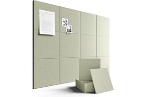 Fluxynara Large Felt Bulletin Board 48" x 36" Cork Board Alternative-12 Pack with 70 Safe Removable Adhesive Tabs, Cork Board