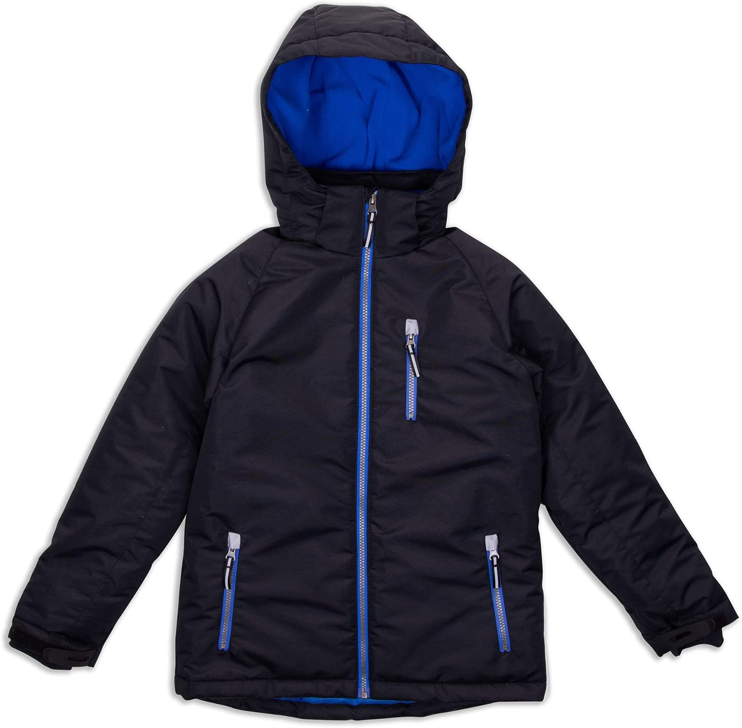 Arctic Quest Boys Windproof Waterproof Insulated Hooded Winter Snow and Ski Jacket with Zippered Pockets: Clothing