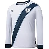 Umbro Guatemala Home Men's L/S Soccer Jersey 25/26 (US, Alpha, Small, Regular, Regular, White & Blue)