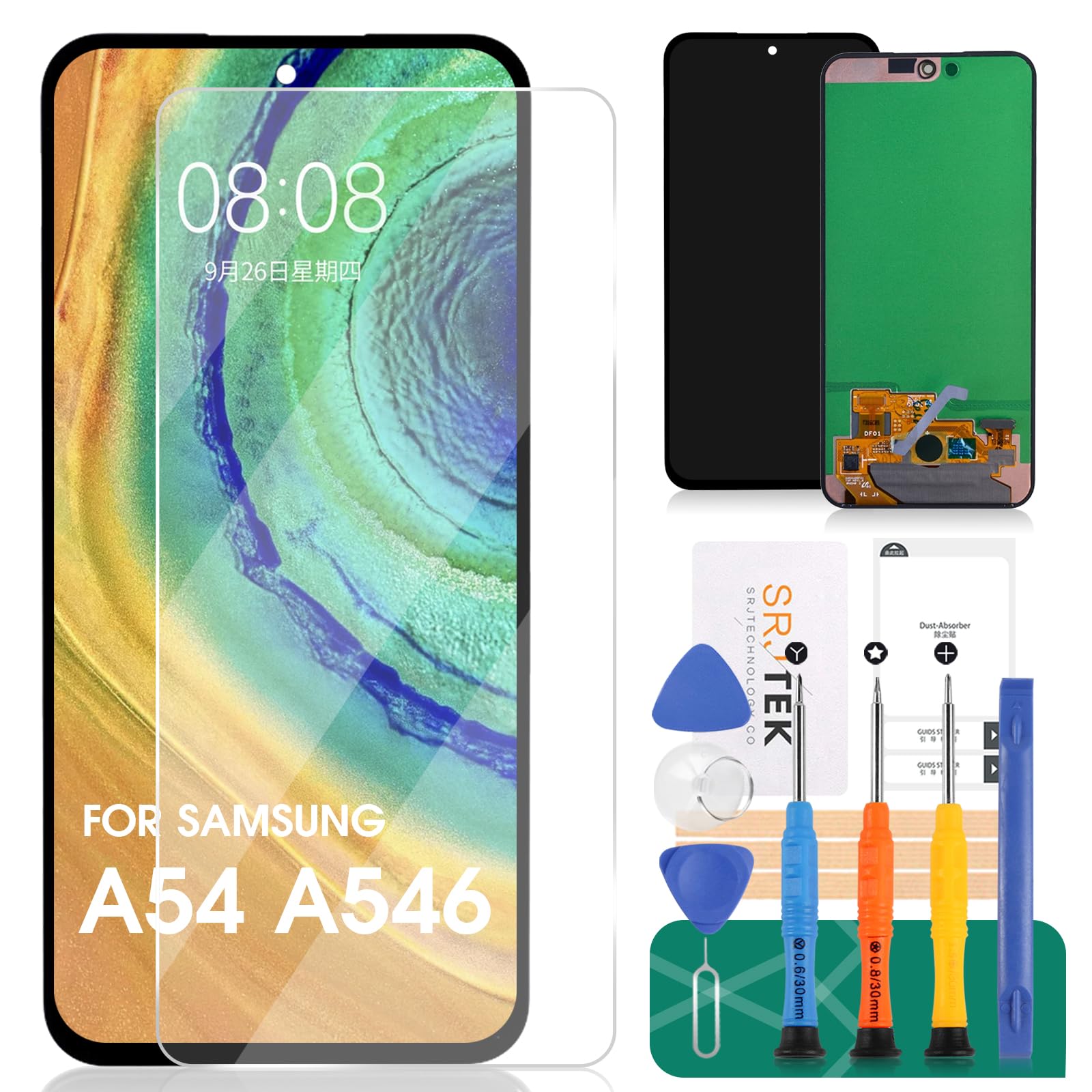 Photo 1 of OLED for Samsung A54 5g Screen Replacement for Samsung Galaxy A54 LCD Display Touch Screen Repair for Galaxy SM-A546 Digitizer Replacement Kits(with Fingerprint)