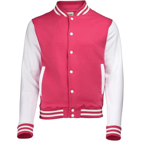AWDis Hoods Varsity Letterman jacket Fire Red / White S at