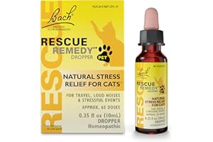 Bach RESCUE REMEDY PET for Cats 10mL, Natural Calming Drops, Stress Relief for Cats & Kittens Caused by Loud Noises, Travel, New Pets & People, Homeopathic Flower Remedy