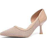 NEWBELLA Women's Elegant Kitten Heel Pumps - Pointed Toe Mid Heel Dress Shoes, Comfortable Office Pumps for Daily Commute & Professional Wear