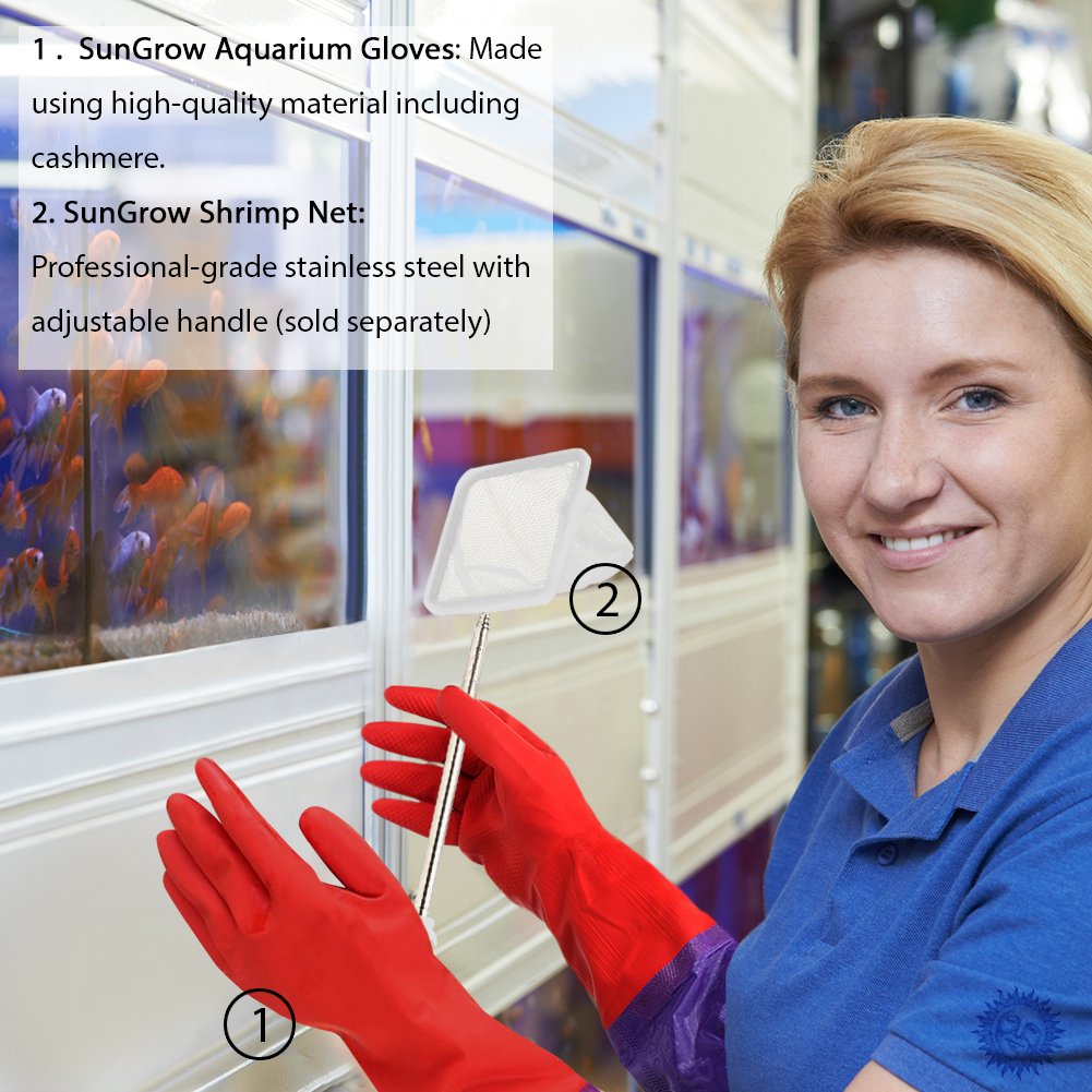 2 Aquarium Water Change Gloves by SunGrow (20\